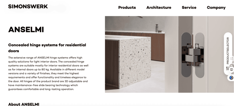 Anselmi concealed door hinge supplier Anselmi concealed door hinge