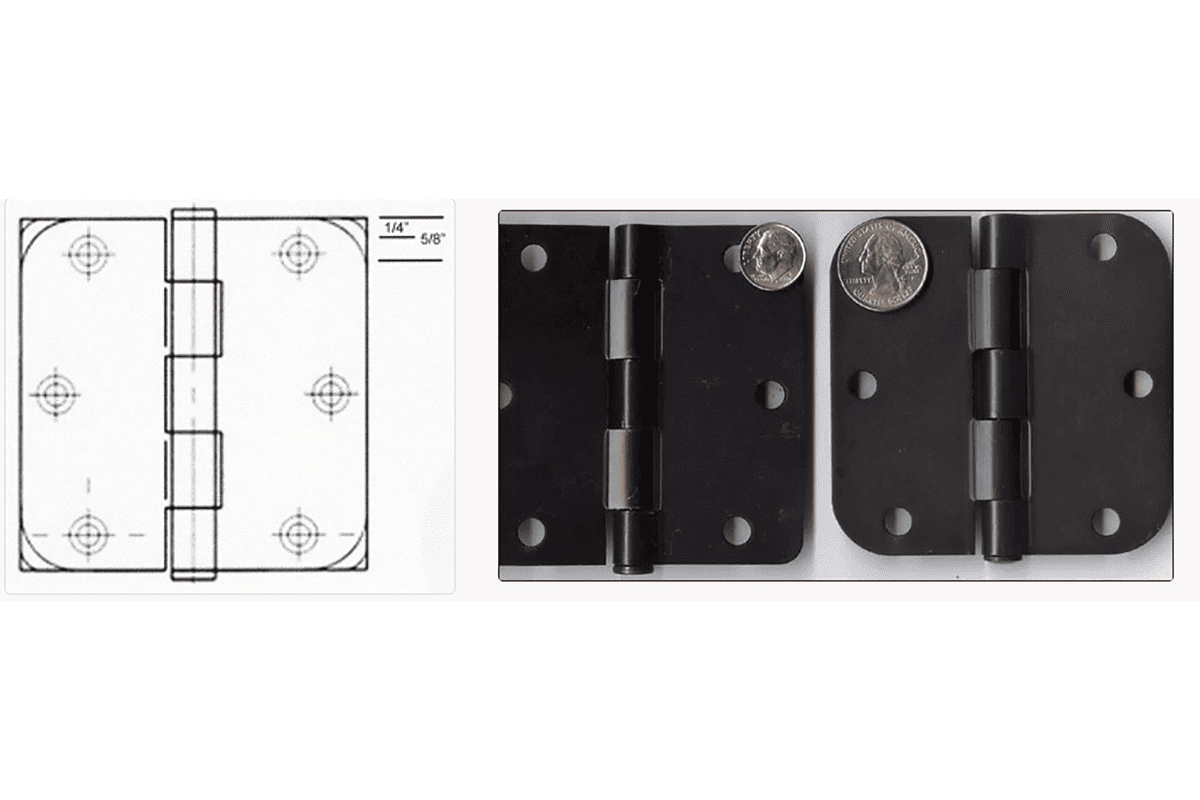 Door hinge corner radius comparison door hinge corner radius comparison for round corner hinge selection