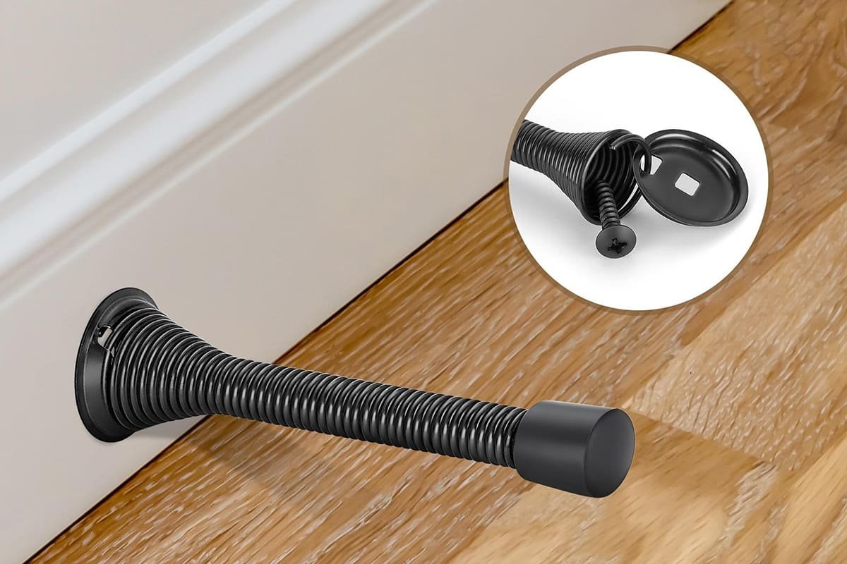 door stopper controlling opening angle near furniture and walls