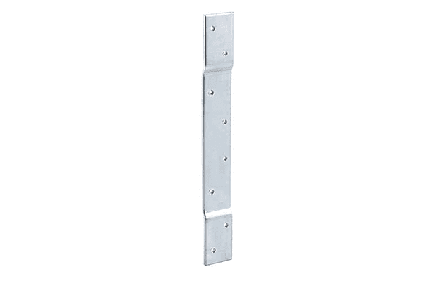 steel hinge reinforcement plate improves screw retention for heavy door