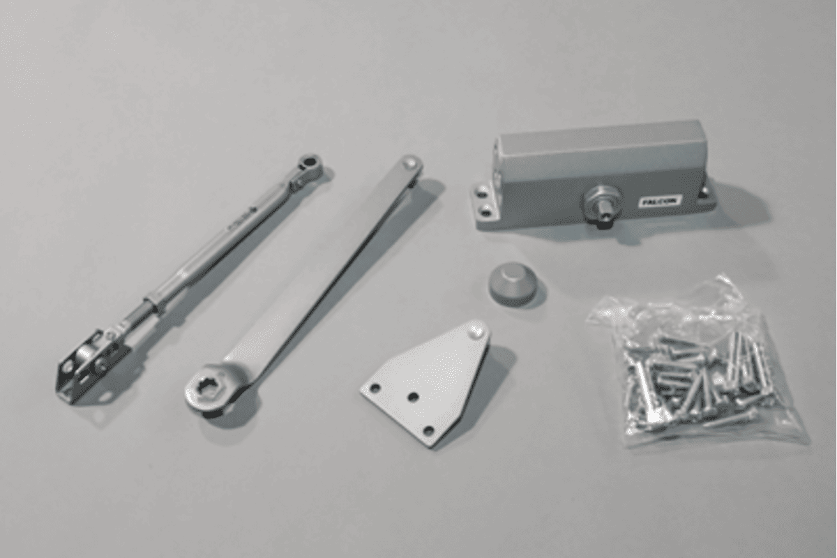 commercial door closer installation on commercial fire door