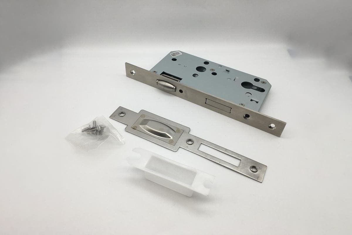 roller latch mortise lock mechanism inside door leaf