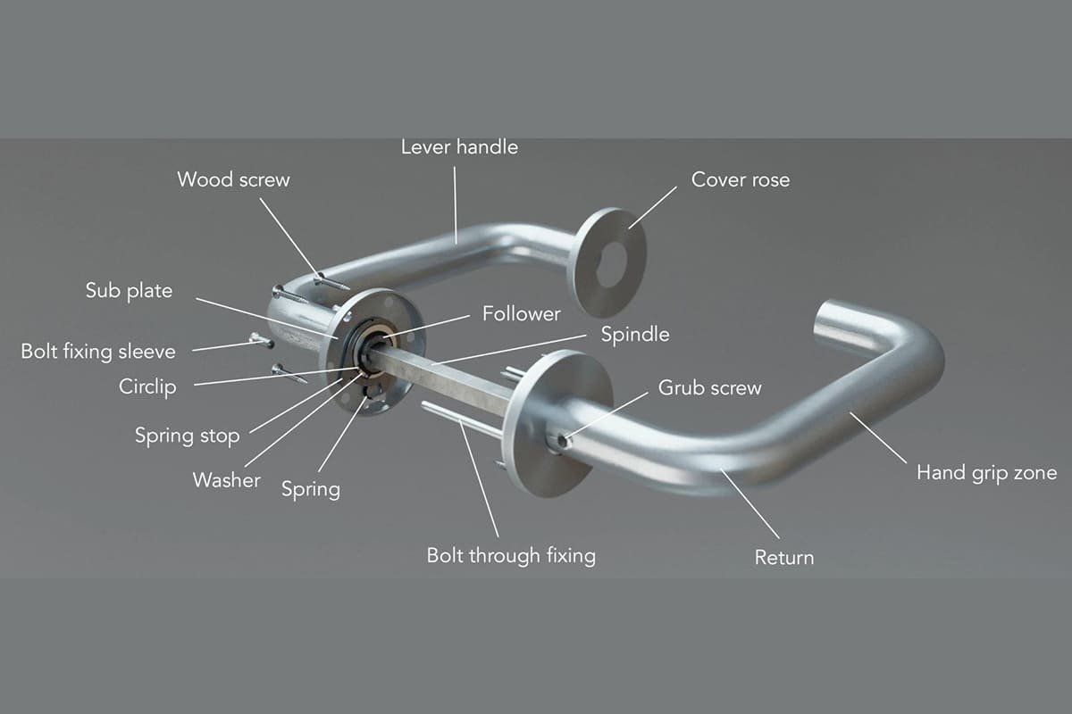 door handle smooth operation parts spring spindle and lock body