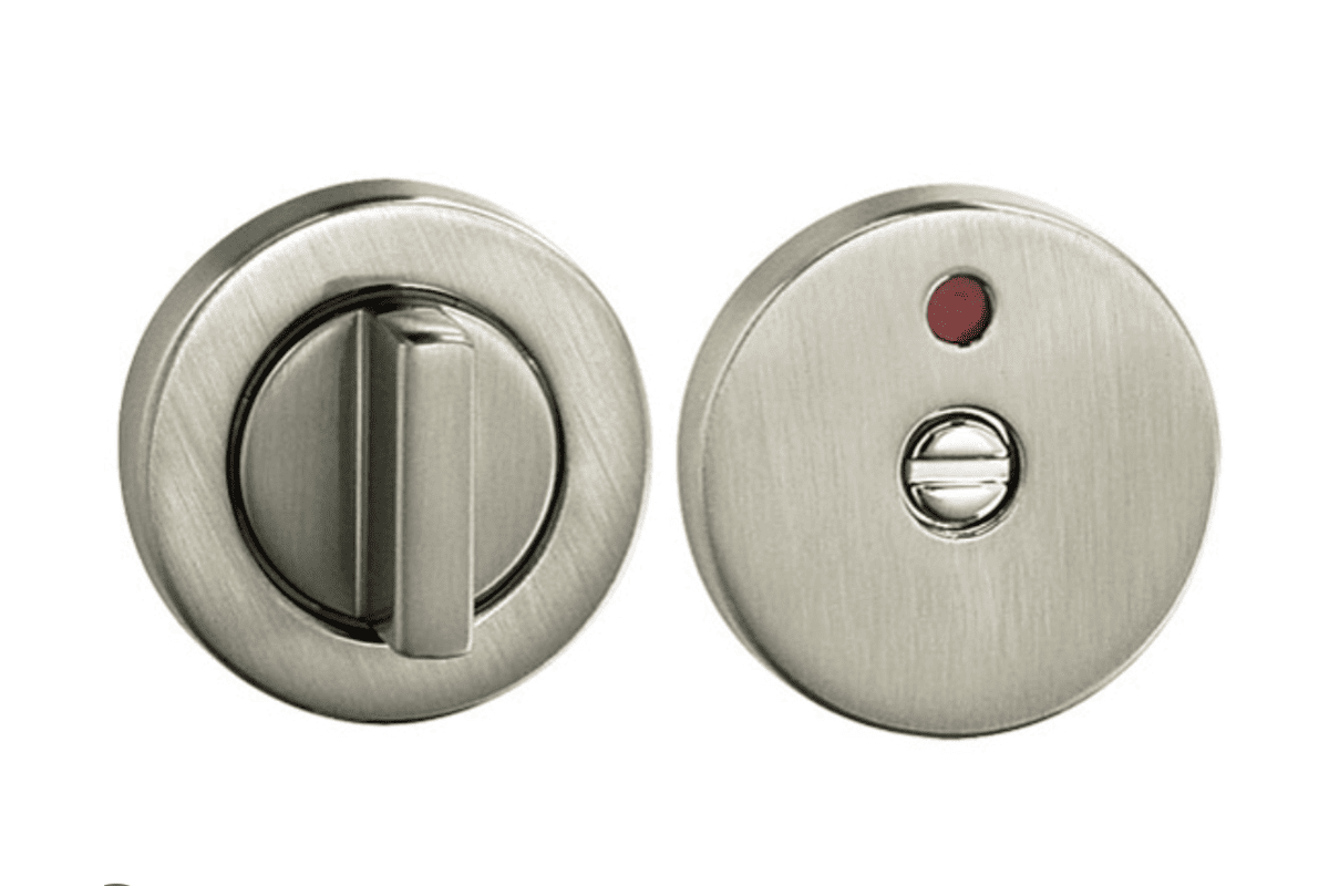 Mortise lock with occupancy indicator for privacy doors mortise lock with occupancy indicator showing vacant and occupied status