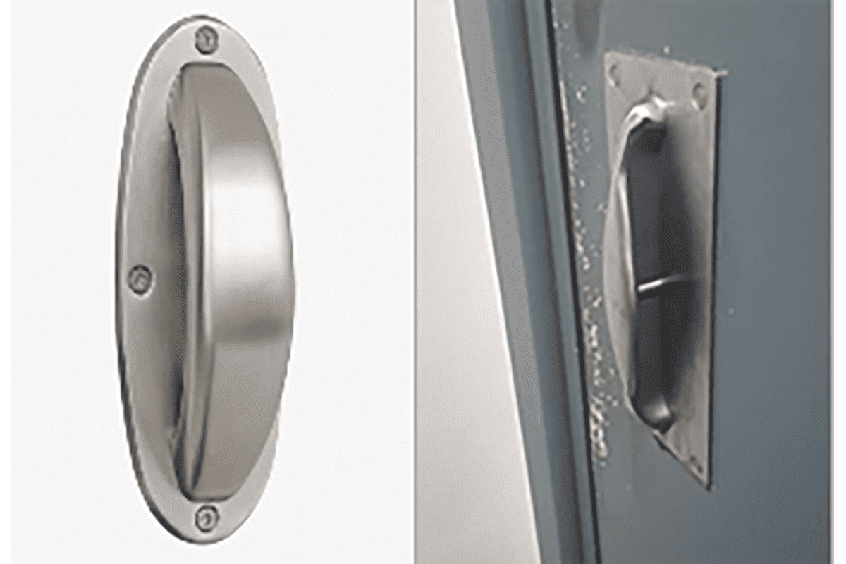 matched anti-ligature door hardware system with lock and closer