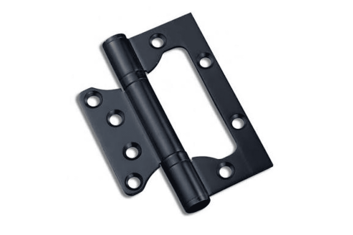 butterfly door hinge with visible surface mounted leaves