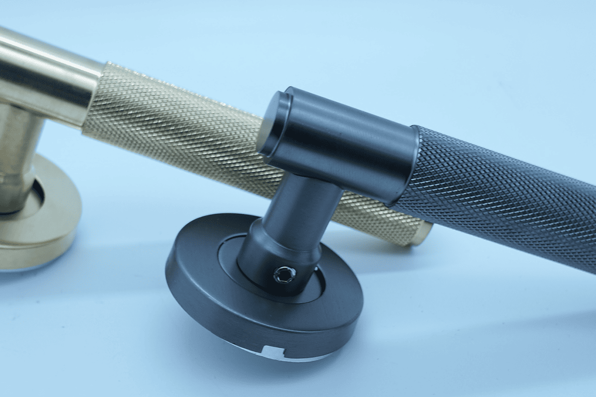 knurled door handles on round rose compatibility checklist with spindle and through bolt dimensions