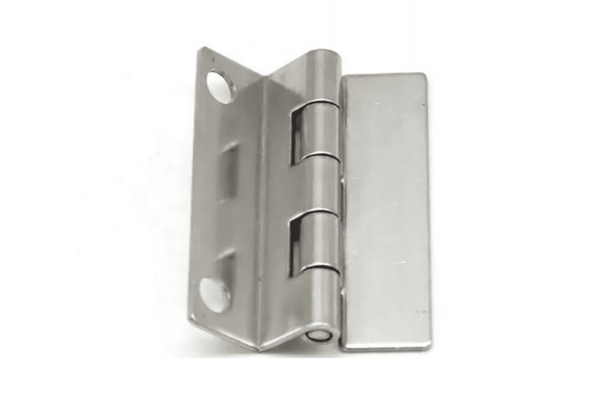 stepped convex hinge offset for rebate clearance