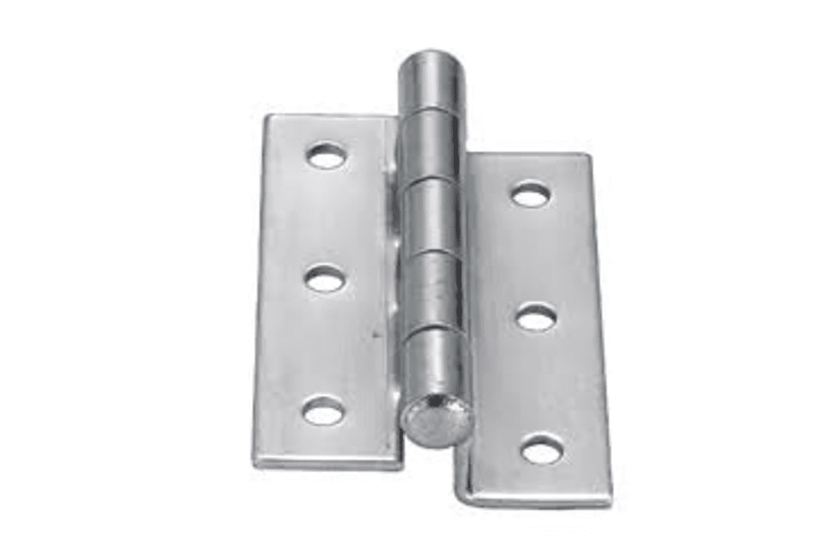 stepped convex hinge for rebated door clearance and offset